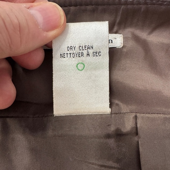 Dalia Collection Women's Wool Blend Midi Skirt Brown Size 14 Lined Slit - Picture 9 of 16